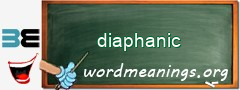 WordMeaning blackboard for diaphanic